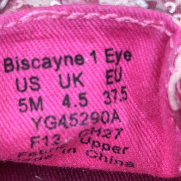 Sperry Top Sider Biscayne 1 Eye Shoes Youth Size 5 Sequin Cheetah Print Shoes - Picture 9 of 9